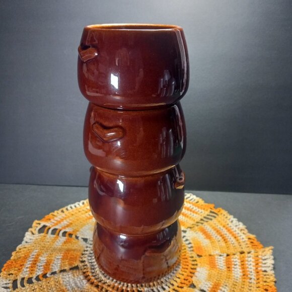 Westbend Bean Bowl Set Of 4 Brown Vintage Stoneware Oven Proof Mid Century 1960s - Picture 9 of 9